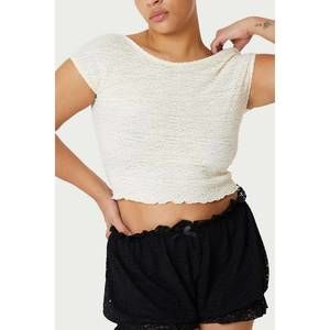 NEW FIND ME NOW crepe mesh backless tee in cloud